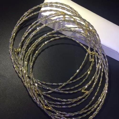 925 sterling silver twist choker necklace 16inch 18 inch mixed color fine women jewelry