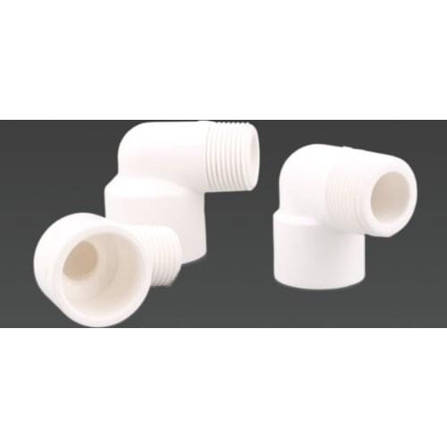 2pc PVC Male Thraed 90 Degree Elbow Connector 20/25/32mm To 1/2 3/4 1" Water Pipe Adapter Aquarium Tank Tube Fitting