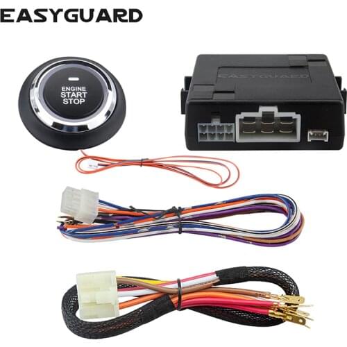 EASYGUARD Push engine start button kit with remote start optional for automatic gear car can work with original key fob DC12V