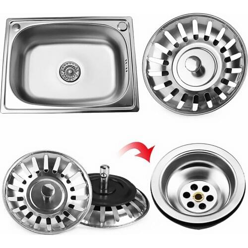 Stainless Steel Kitchen Sink Strainer Plug Waste Plug Filter Stopper Cover Bathroom Basin Hair Catcher Sink Filtre