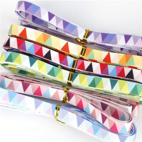 New Arrival 10mm Multi Color Option Geometric Pattern Grosgrain Ribbon Packing Tape Handmade for DIY Gift Wrap Accessories Craft