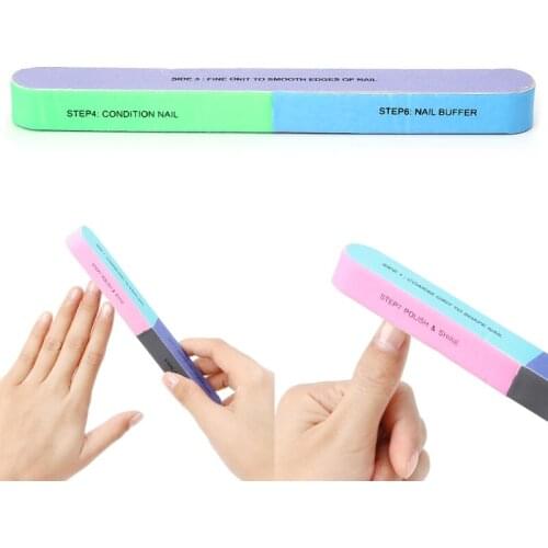 Lots Profession Manicure Six Sides Tools Article Nail File Calleidic Finger Nail