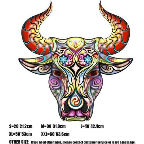 Three Ratels wall sticker art customColorful mysterious ox head wall stickers for kid s wall sticker art for bedroom Car sticker