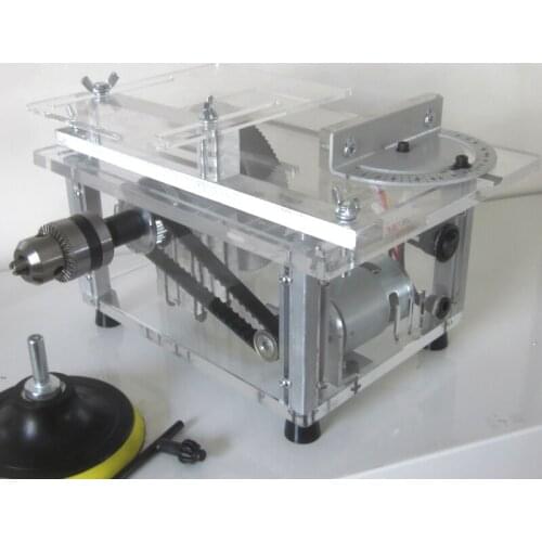 DIY mini small desktop chainsaw woodworking table saw cutting machine model wood acrylic plastic