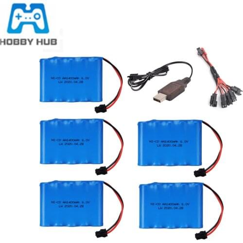6v 1400mAh Ni-CD Battery With Charger For RC Cars Robots Tanks Trucks Gun Boats AA 2400mah 6v Rechargeable Battery Pack