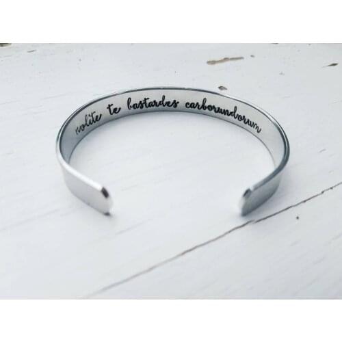 Nolite Te Bastardes Carborundorum Bracelet Hidden Message Cuff Don't Let The Bastards Grind You Down YLQ7297