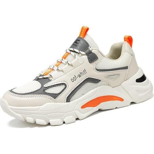 Spring and autumn new mens casual shoes trendy fashion wild sneakers thick-soled wear-resistant increased mens shoes