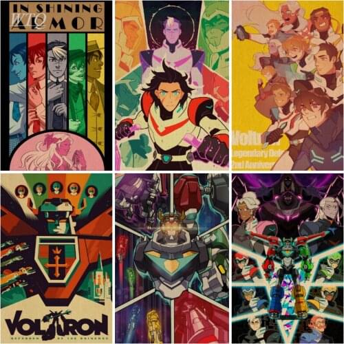 Japan Anime Voltron Retro Poster Anime Posters Wall Decor Posters Home Decor Wall Art Canvas Painting Photos for Childrens Room