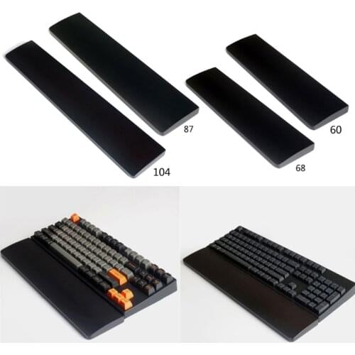 Black Wood Wrist Rest Pad Keyboard Wrist Rest Support Protection With Anti-Slip Pad for 60/68/87/104 key Mechanical Keyboard C26