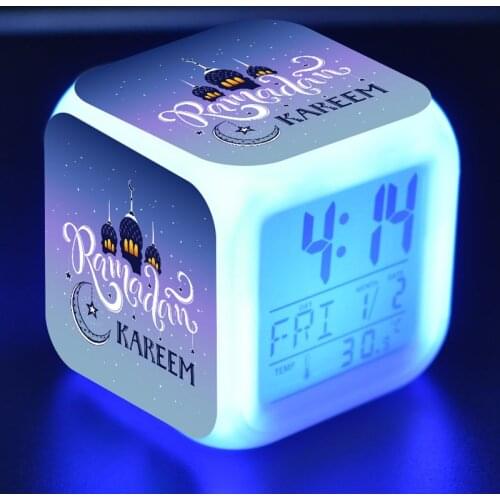 Ramadan Mubarak Led reloj despertador digital clock Alarm Clock Kids Toys electronic wake up light table reveil wekker