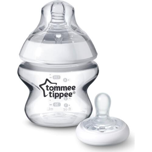 Tommee Tippee Breastlike Pacifier 0-6 Month + Closer To Nature 150 ml Pp Baby Bottle White