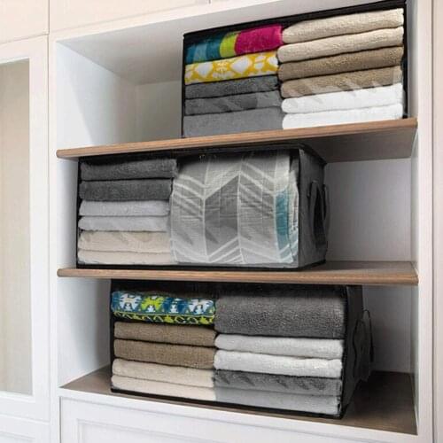 Non-Woven Clothes Storage Bag Folding Quilt Dust-Proof Cabinet Finishing Box Large Folding Under Home Storage Bag Box Organizer