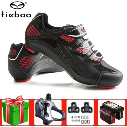 TIEBAO Road Cycling Shoes Add Pedals Set Red Sapatilha Ciclismo Self-Locking Outdoor Sport Superstar Athletic Bike Men Sneakers