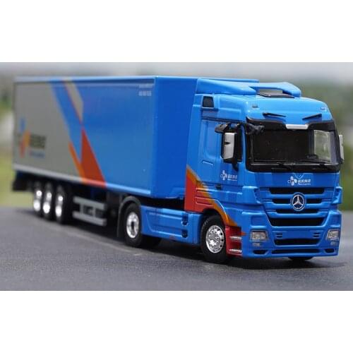 WELLY Diecast 1/50Scale Benz Classic Logistics Truck Alloy Container Simulation Truck Model Collectible DecorationGift Hot Toys