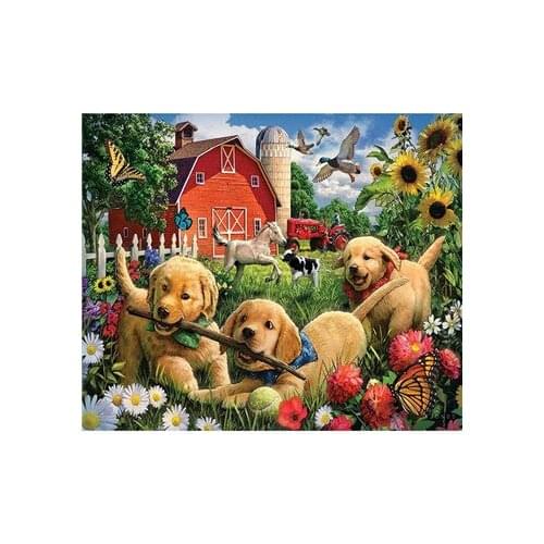YIKEE diamond painting dog labrador Home Decor Drill Resin DIY Mosaic animal diamond embroidery y585