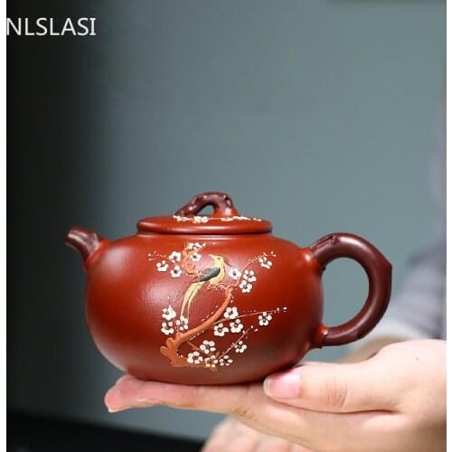 Yixing tea pot purple clay Plum blossom teapots beauty kettle Dahongpao Raw ore Handmade Tea set authentic Tie Guanyin 290ml