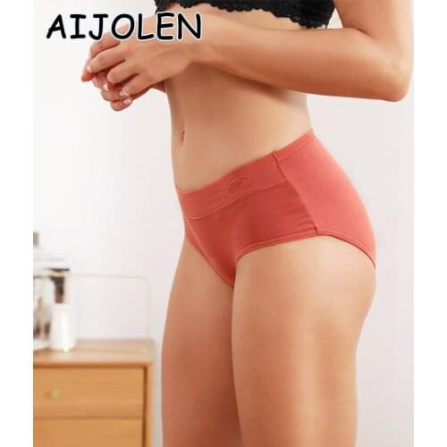 AIJOLEN Solid Color Mid-waist Ladies Cotton Underwear Dark Gray Elastic Comfortable Panties Graphene Antibacterial Panties