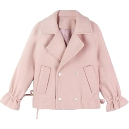 Women jackets Short paragraph woolen coat female Korean version of the new fall and winter small fragrant wind Slim sweet