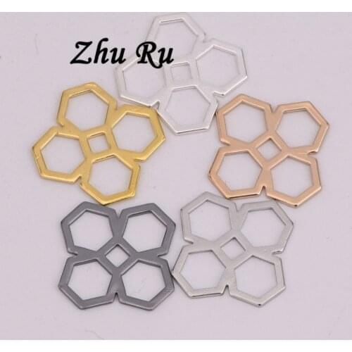 ZHU RU 10pcs/lot 19.5x17mm honeycomb hexagon Ninja weapon Mesh shape Connector For Jewelry 2018 Spring New Hanging Ornaments