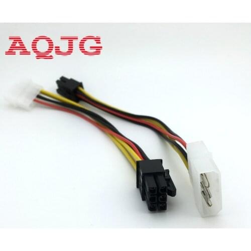 1PC 4 Pin Molex IDE to 6 Pin PCI-E Graphic Card Power Supply Cable Adapter PC Video Card Connector Cable Converter Cord 17cm
