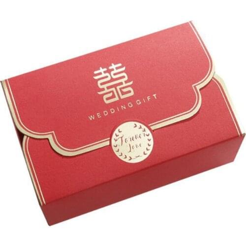 100pcs Chinese Style Gift Box Envelope Shape Wedding Party Candy Bags Chocolate Sweet Packaging Boxes