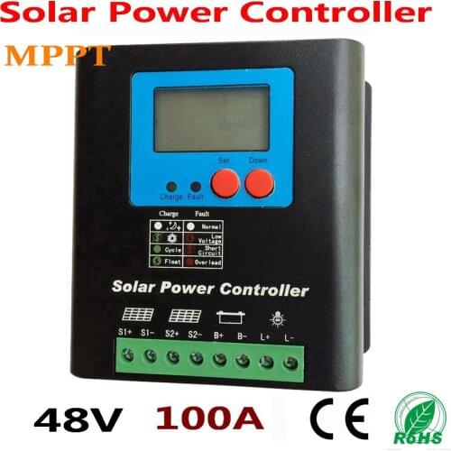 100A MPPT solar charge controller PV with LCD display 48V solar panel charge regulator