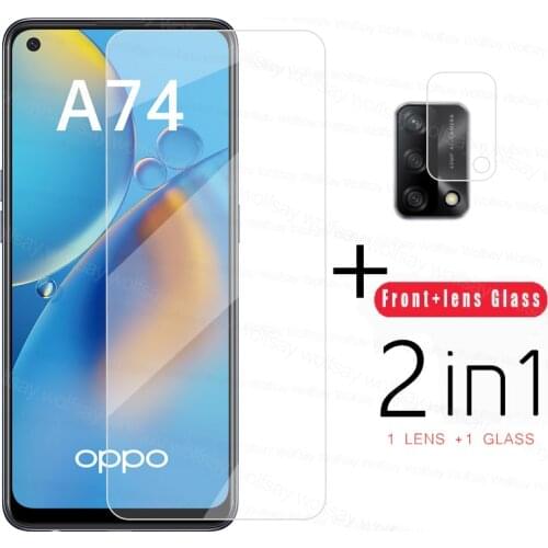 2.5D Screen Protector For OPPO A74 Clear Glass For OPPO A74 Tempered Glass Protective Phone Film For OPPO A74 Camera lens Film