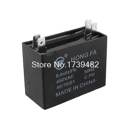 450 VAC 50Hz 6 uF MFD Air Conditioner Capacitor 4 Blades