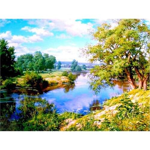 5D drill round diamond painting DIY diamond painting cross stitch diamond embroidery round diamond full embroidery landscape