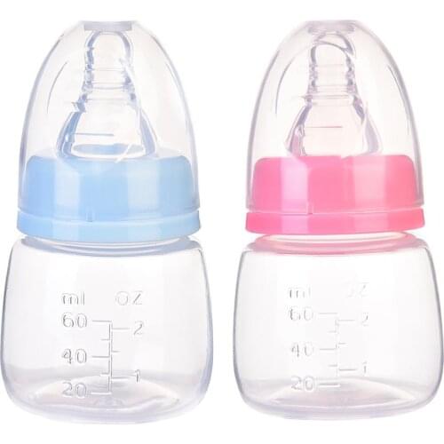 60ML Baby Newborn Mini Portable Feeding Nursing Bottle BPA Free Safe Infant Nursing Nipple Care Feeder Fruit Juice Milk Bottles