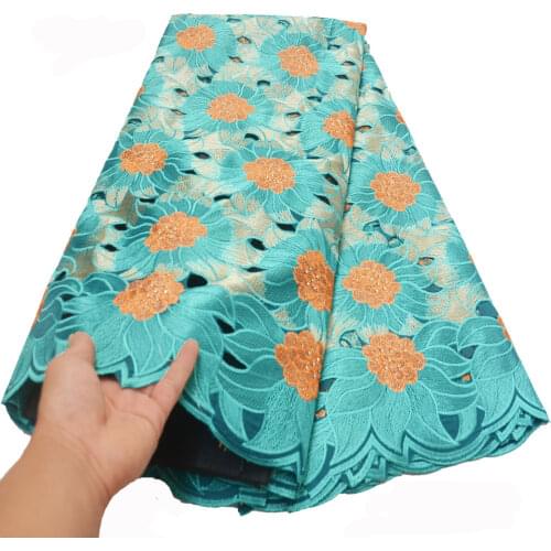African Swiss Lace Fabric 2020 Latest Heavy Embroidery African 100% Cotton Fabrics Nigerian Lace Fabrics CLP-528