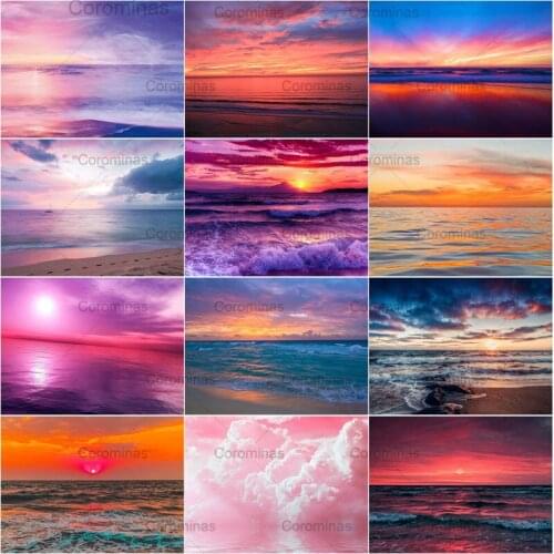 Red Sunset 5D Diy Diamond Painting Full Drill Embroidery Cross Stitch Landscape Mosaic Pictures Handicraft Gifts Home Decoration