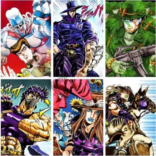 DIY 5D Diamond Painting Anime JOJOs Bizarre Adventure Diamond Embroidery Full Square/Round Cross Stitch Kits Mosaic Home Decor