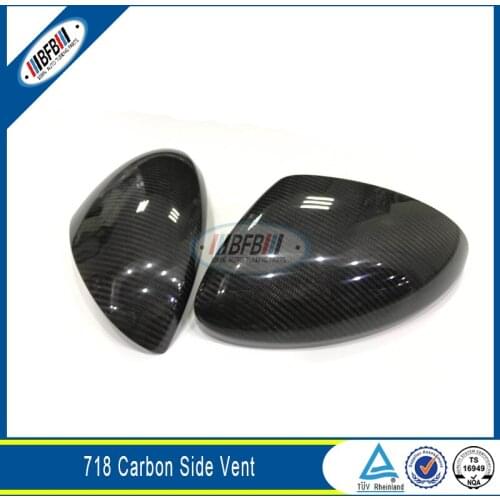 Auto Car Real Carbon Fiber Rear View Mirror Cover Cap Stick On For 718