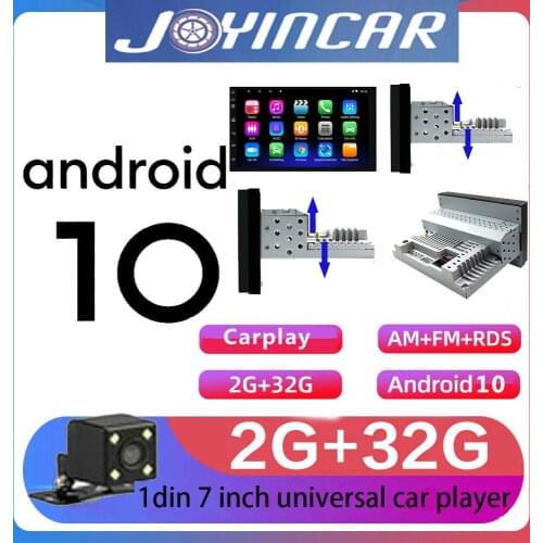 Adjustable 1DIN 7 inch car stereo universal radio Android 10 AM FM DSP car radio player quad-core GPS navigation carplay