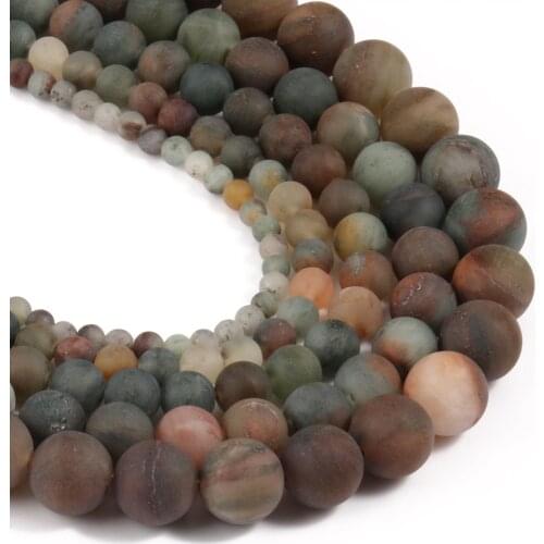 Natural Stone Matte Green Rutilated Quartz Beads for Jewelry Making DIY Handmade Bracelet Necklace Accessories 4-10mm Wholesale