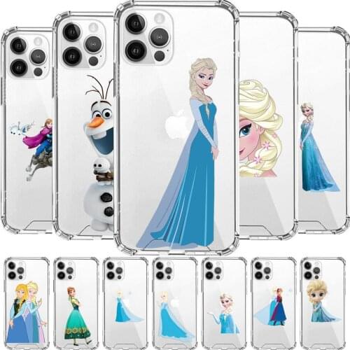 Movie Frozen Anime Style Phone Case cover For iphone 12 pro max 11 8 7 6 s XR PLUS X XS SE 2020 mini Transparent cell