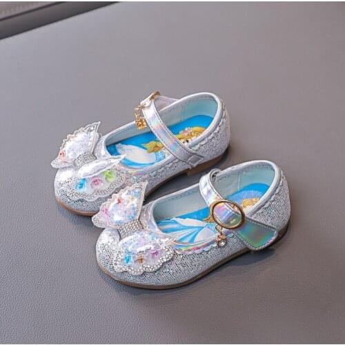 Kids Shoes Glitter Girls Princess Sandals Bow Sequins Flats Sweet Elegant Wedding Party Children Shoes New Autumn