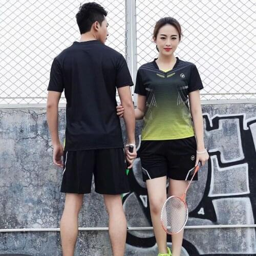 Kid / Women / Mens Tennis shirt , Badminton T-shirt , Black Youth Kits , Table Tennis Shorts , Family team sportswear uniforms