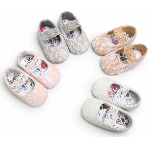 Baby First Walkers Clothing Baby Shoes Newborn Infant Pram Girls Princess Moccasins Lace Solid Soft Shoes