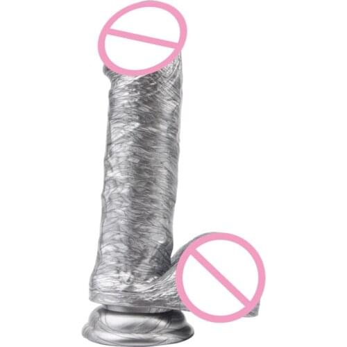 Silver Gold Suction Dildo G-spot Masturbator AV Clitoris Stimulator Sex Toys For Wowan Vagina Stimulation Faked Cocks Penis