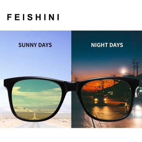 Feishini 2020 Polarized Photochromic Sunglasses Mens Transition Lens Driving Glasses Women Male Driver Safty Goggles