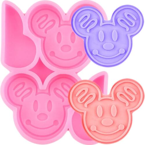 Gingerbread Man Silicone Straw Topper Molds Mouse Head Candy Chocolate Fondant Cake Decorating Tools Keychain Epoxy Resin Moulds