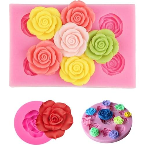 9/7/1 Holes Rose Silicone Mold Soap Chocolate Pastry Baking Molds Cake Decorating Tools Kitchen Supplies Mold for Baking