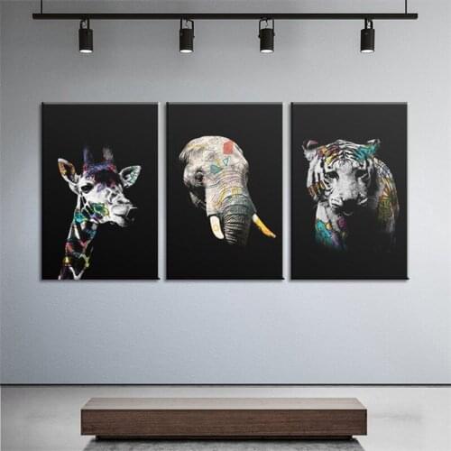 Posters On The Wall Animals Picture Black White Animal Elephant Wall Art Prints Modern Nordic Home Room Decor Frameless