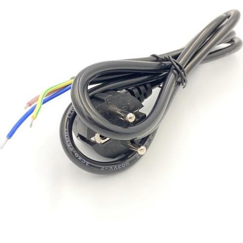 1pcs EU Plug Power Cable 1.5m 1.5mm Rewired Cable Schuko CEE 7/7 Extension Cord For PC Computer Dishwasher Electrical Sockets