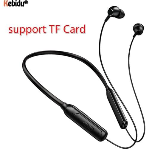 Kebidu Hanging Neck Headphones In-Ear Stereo Bluetooth Earphone With HD Mic Wireless Sport Headset Earbuds For Iphone Xiaomi