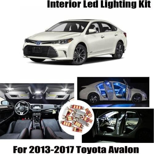 11pcs White LED Interior Light Ceiling Bulbs Kit Fit For 2013 2014 2015 2016 2017 Toyota Avalon Map Dome Courtesy License Lamp