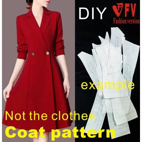 Clothing pattern womens slim coat coat design drawing 1:1 cutting pattern BFY-323
