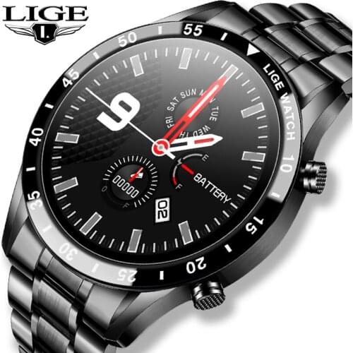 LIGE Smart Watch Phone Full Touch Screen Sport Fitness Watch IP67 Waterproof Bluetooth Connection For Android IOS smartwatch Men